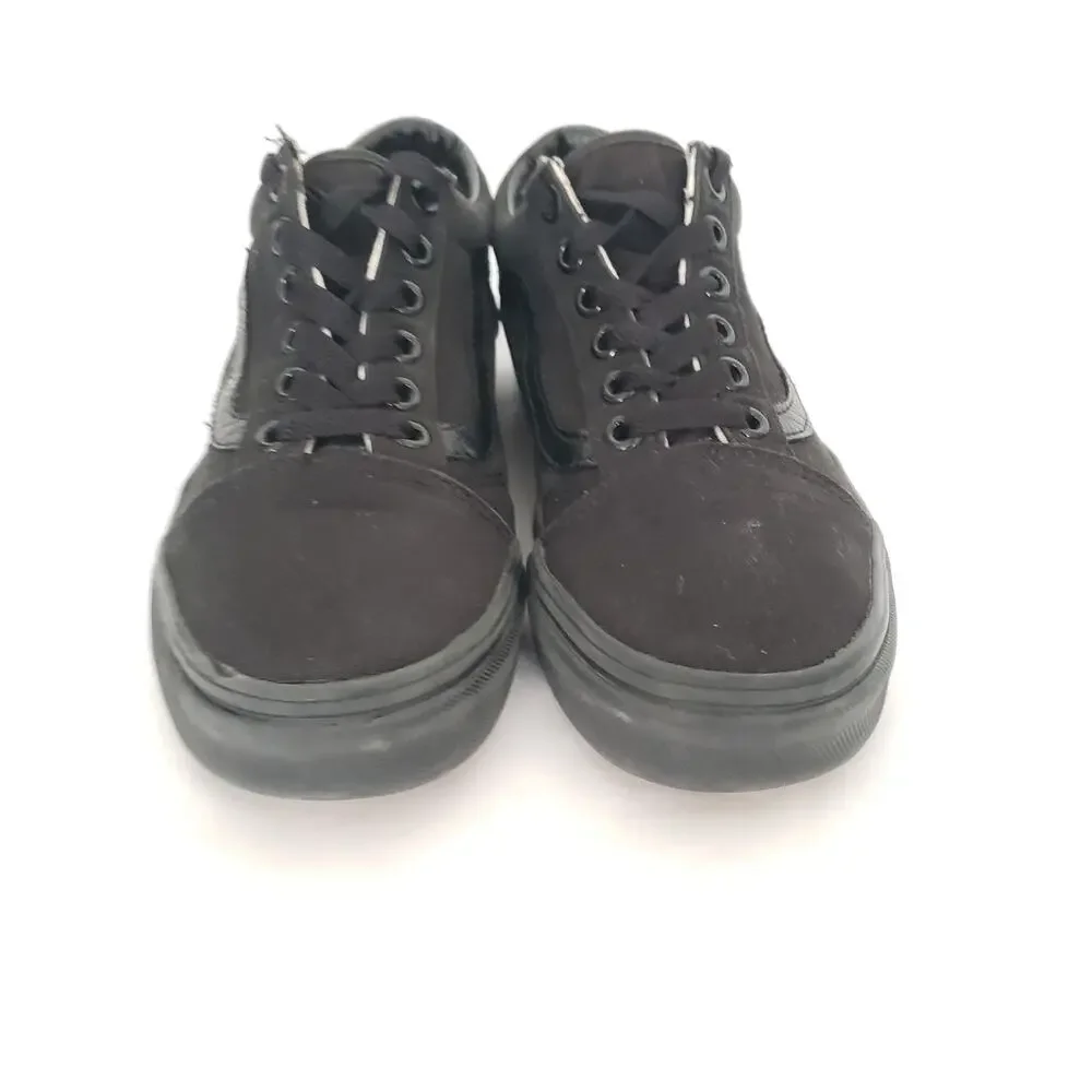 VANS Off The Wall SIZE 4 (MENS) 5.5 (WOMEN) Youth Lace Up Sneakers Black